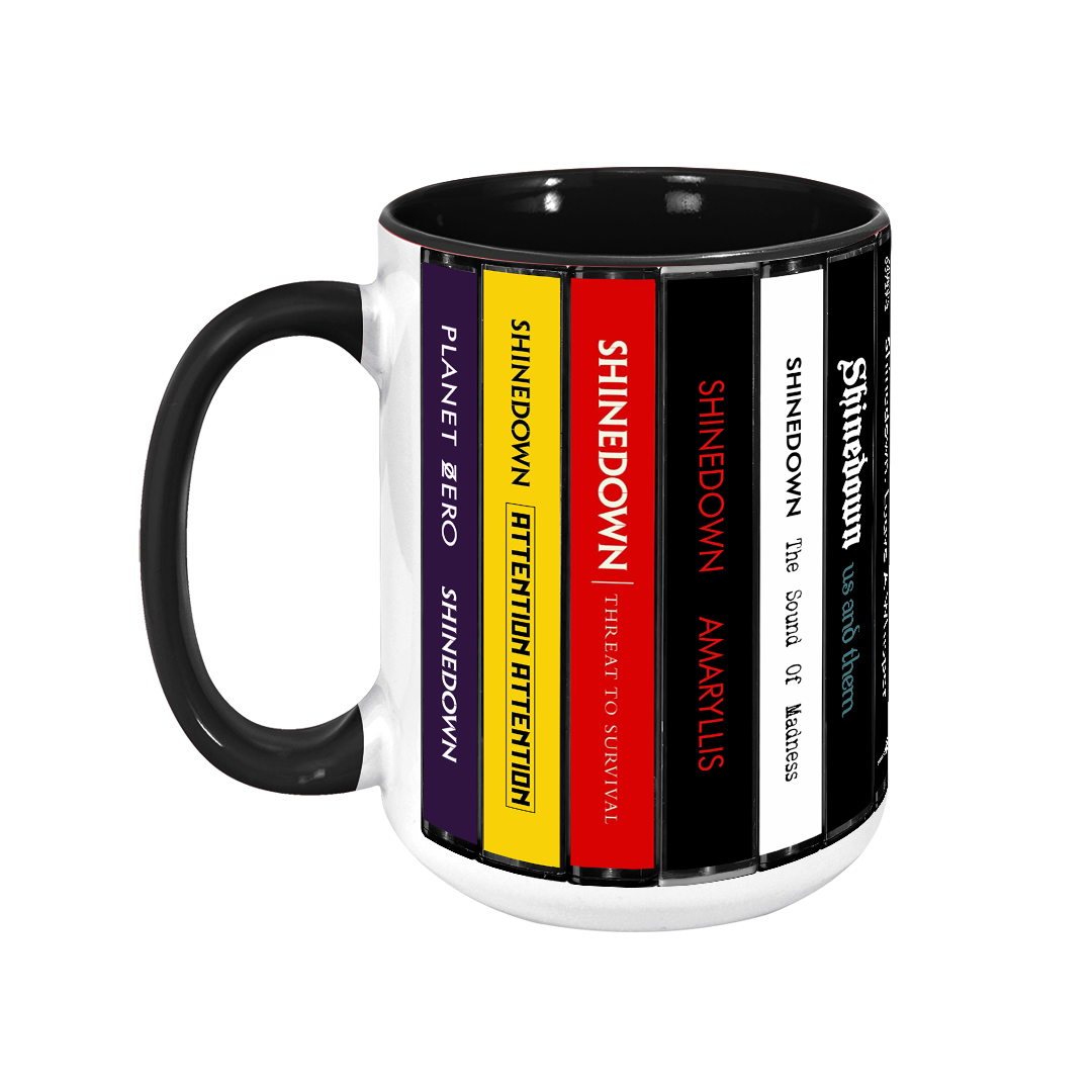 Shinedown Albums Cassette Collection Retro Accent Edge-to-Edge Printed Mug