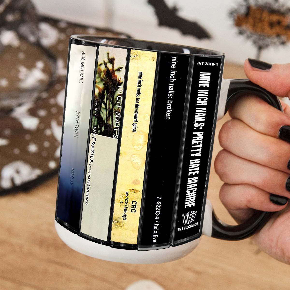 NIN Albums Cassette Collection Retro Accent Mug