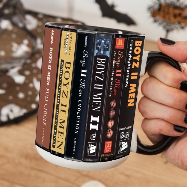 Boyz II Men Albums Cassette Collection Retro Accent Edge-to-Edge Printed Mug