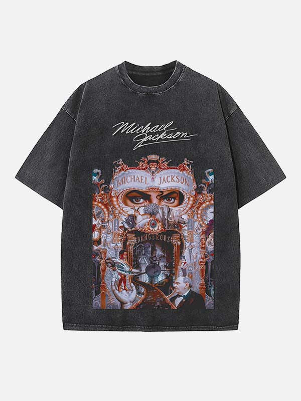 Michael Jackson Print Round Neck T-shirt