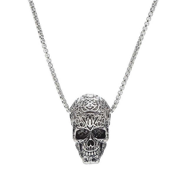 Men's Necklace Punk Rock Retro Demon Skull Pendant Accessories