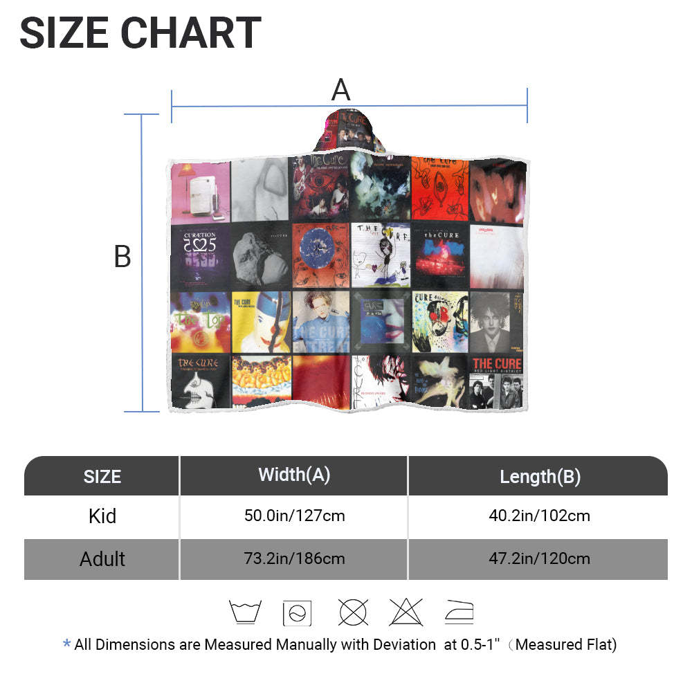 The Cure Album Art Wearable Hooded Blanket – Gothic Rock Fan Gift