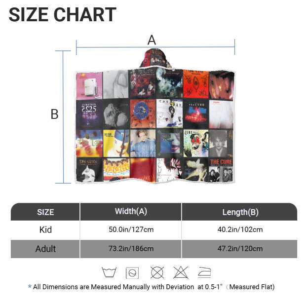 The Cure Album Art Wearable Hooded Blanket – Gothic Rock Fan Gift