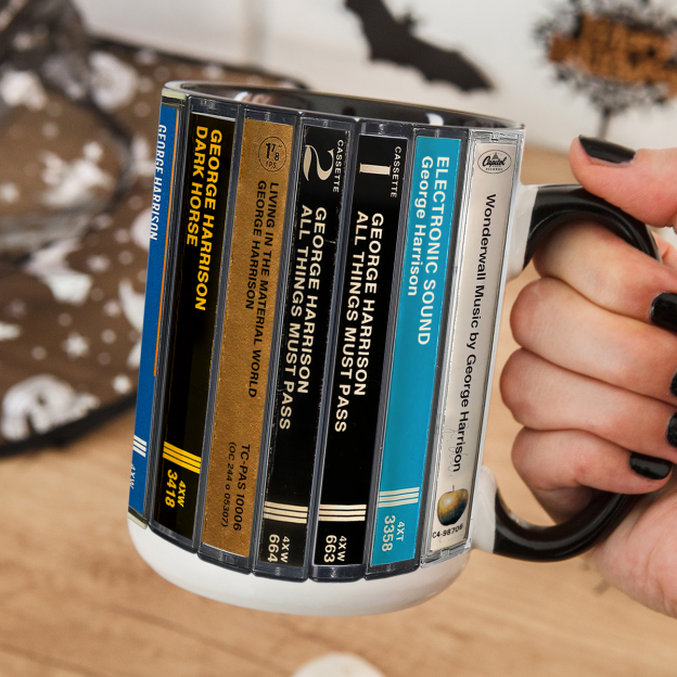George Harrison Albums Cassette Retro Collection Accent Mug