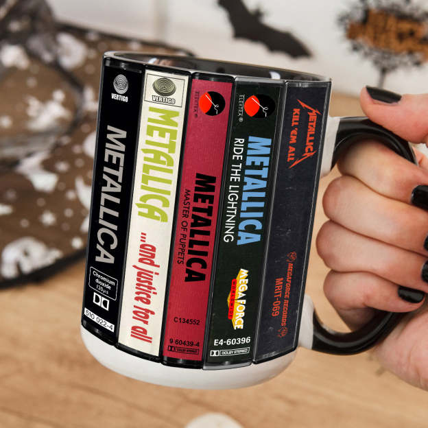 Metallica Albums Cassette Collection  Retro Accent Mug