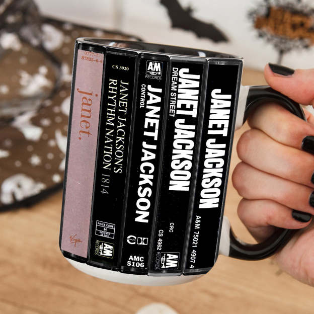 Janet Jackson Albums Cassette Retro Collection Accent Mug