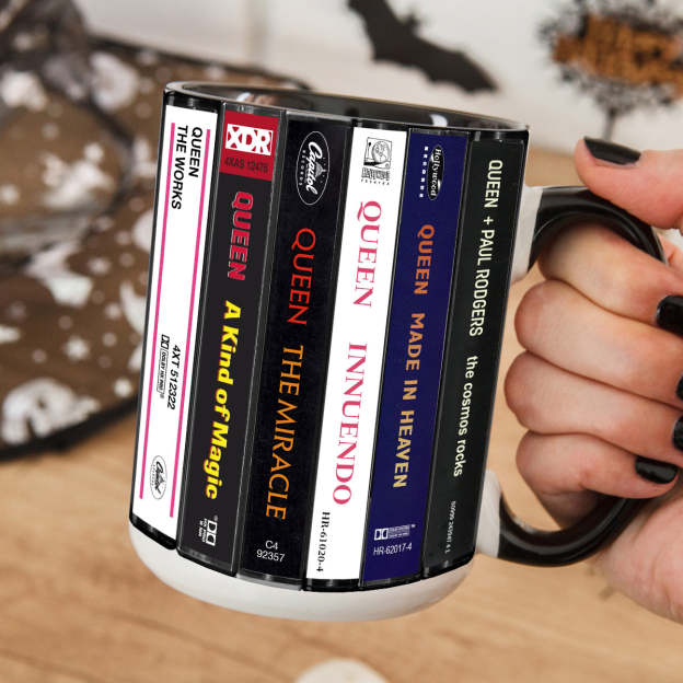Queen Albums Cassette Collection Retro Accent Edge-to-Edge Printed Mug