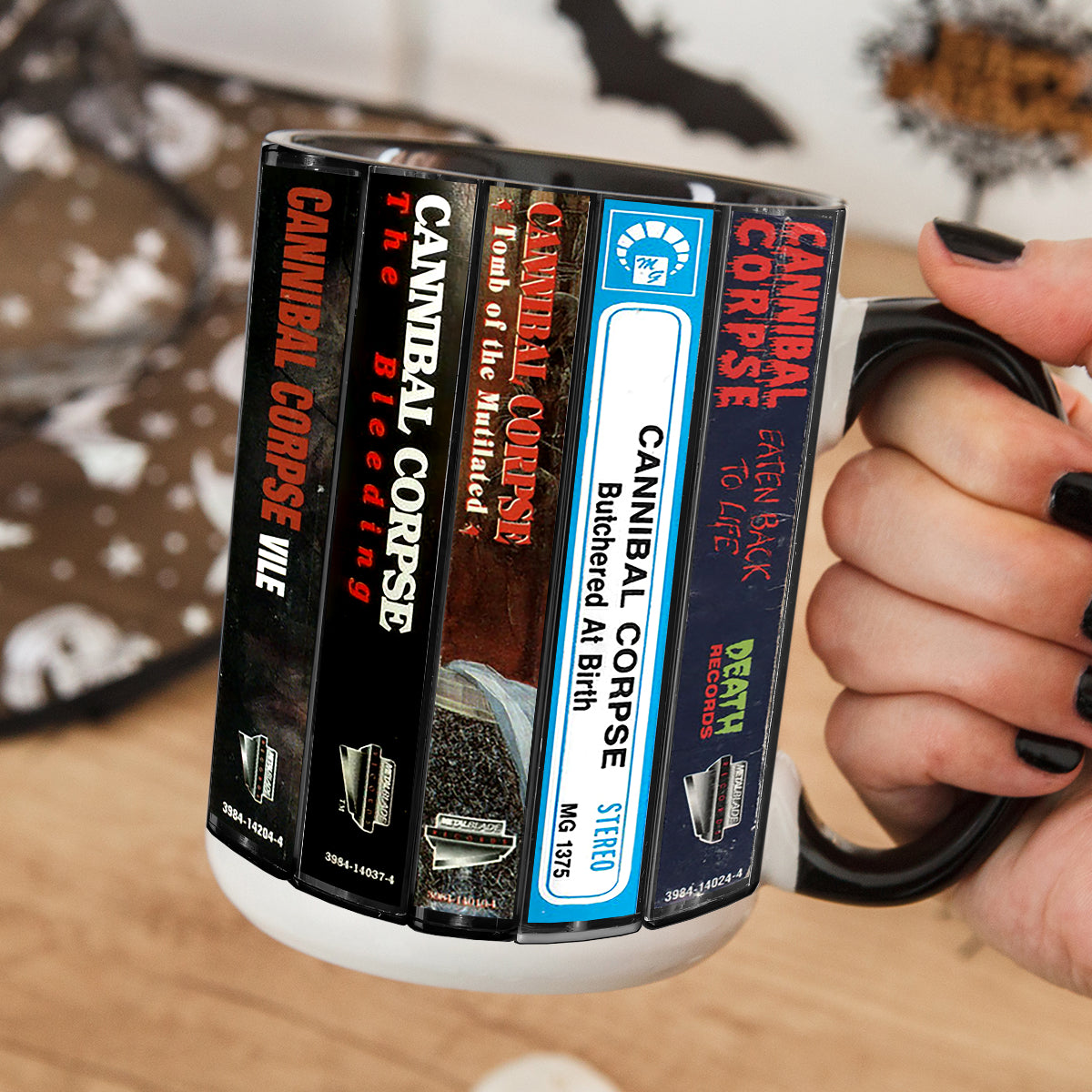 Cannibal Corpse Albums Cassette Collection Retro Accent Mug