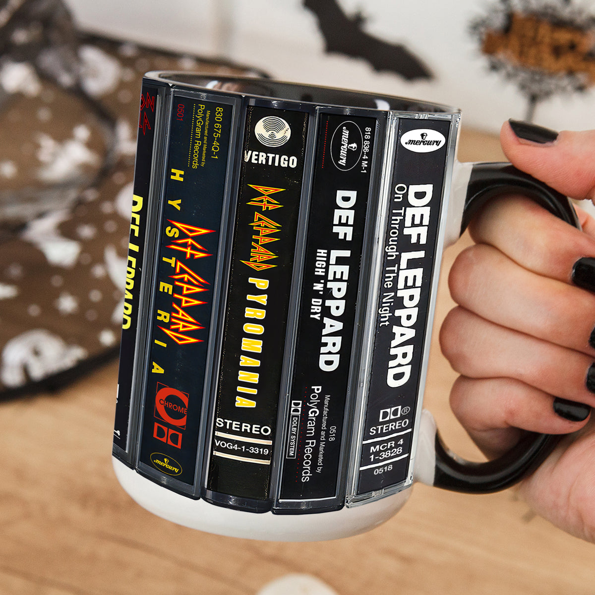 Def Leppard Albums Cassette Retro Collection Accent Mug