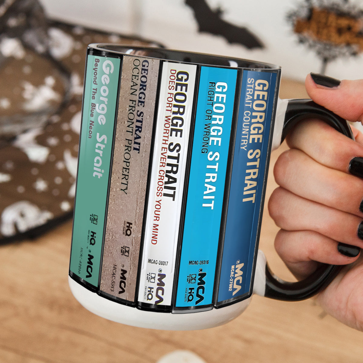 George Strait Albums Cassette Retro Collection Accent Mug