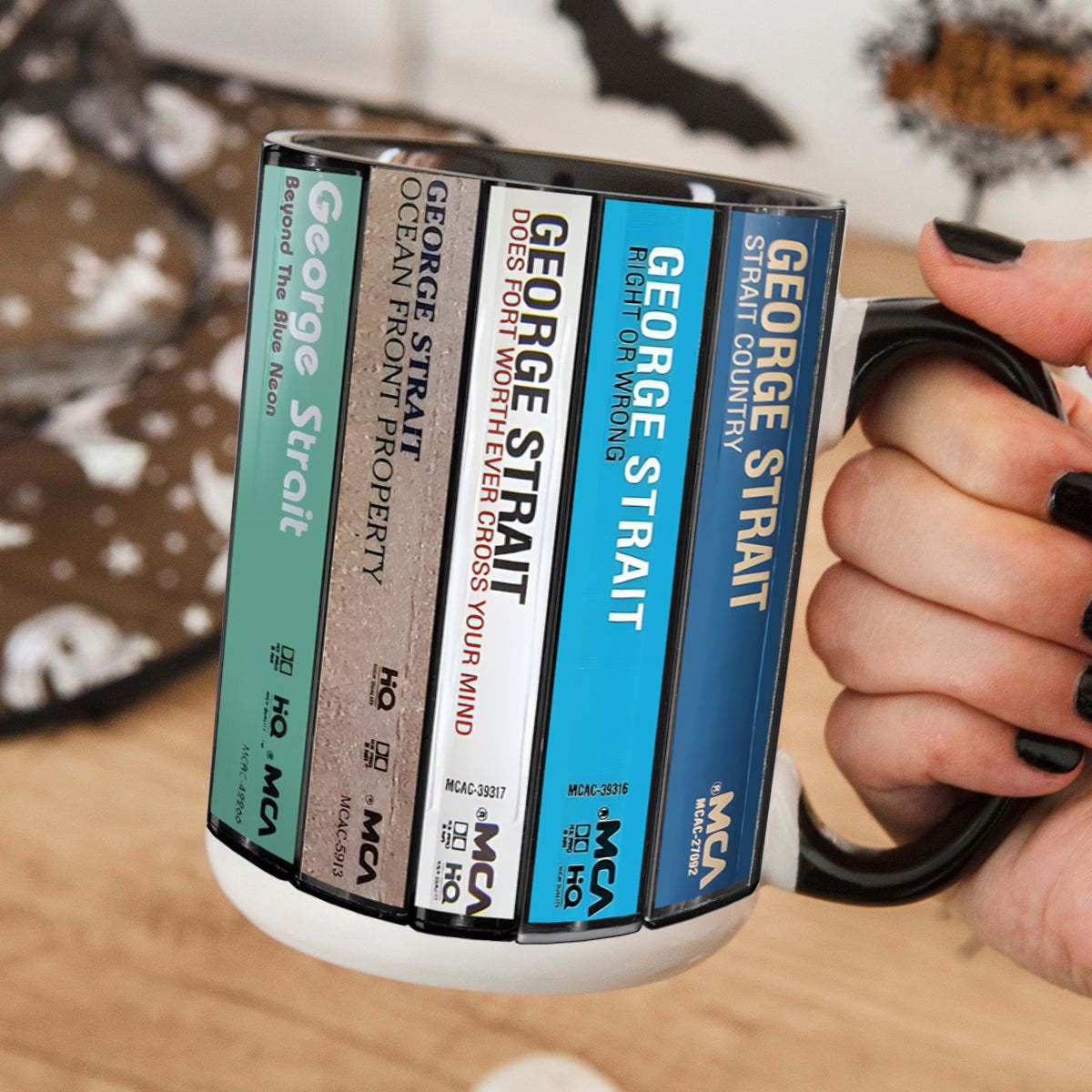 George Strait Albums Cassette Retro Collection Accent Mug