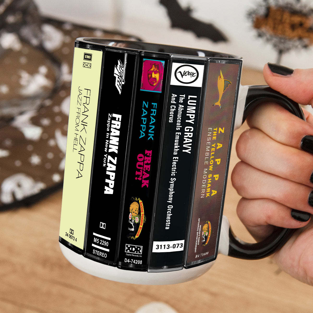 Frank Zappa Albums Cassette Collection Retro Accent Mug