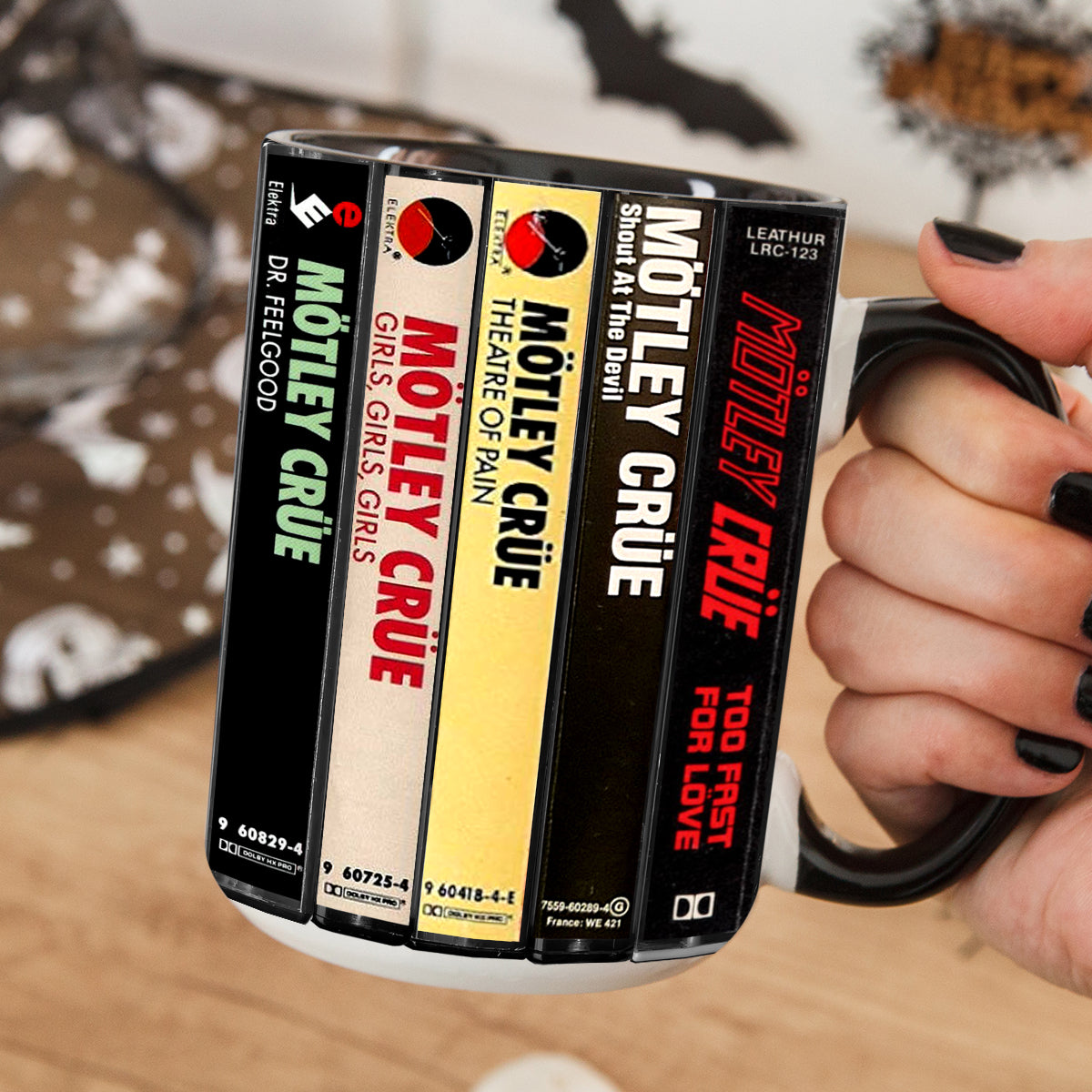 Motley Crue Albums Cassette Retro Collection Accent Mug