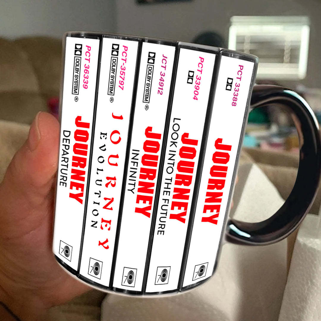 Journey Albums Cassette Collection Retro Accent Edge-to-Edge Printed M