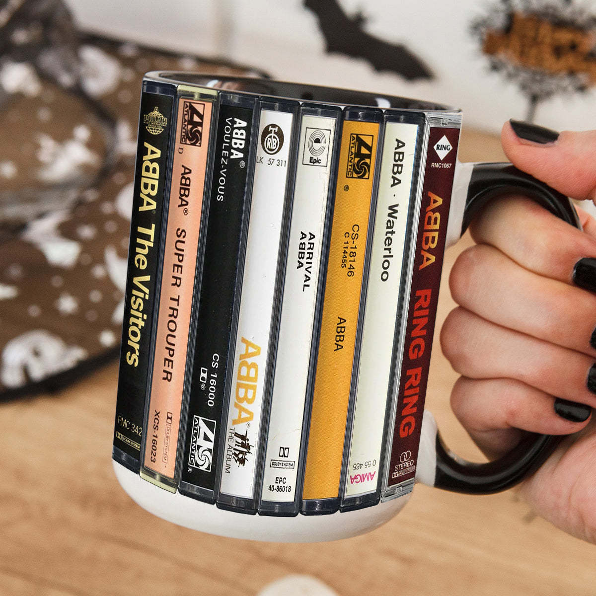 ABBA Albums Cassette Retro Collection Accent Mug