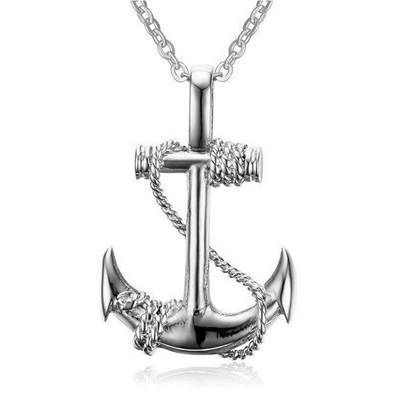 Vintage Men's Pirates Of The Caribbean Anchor Necklace Stainless Steel Necklace Personality