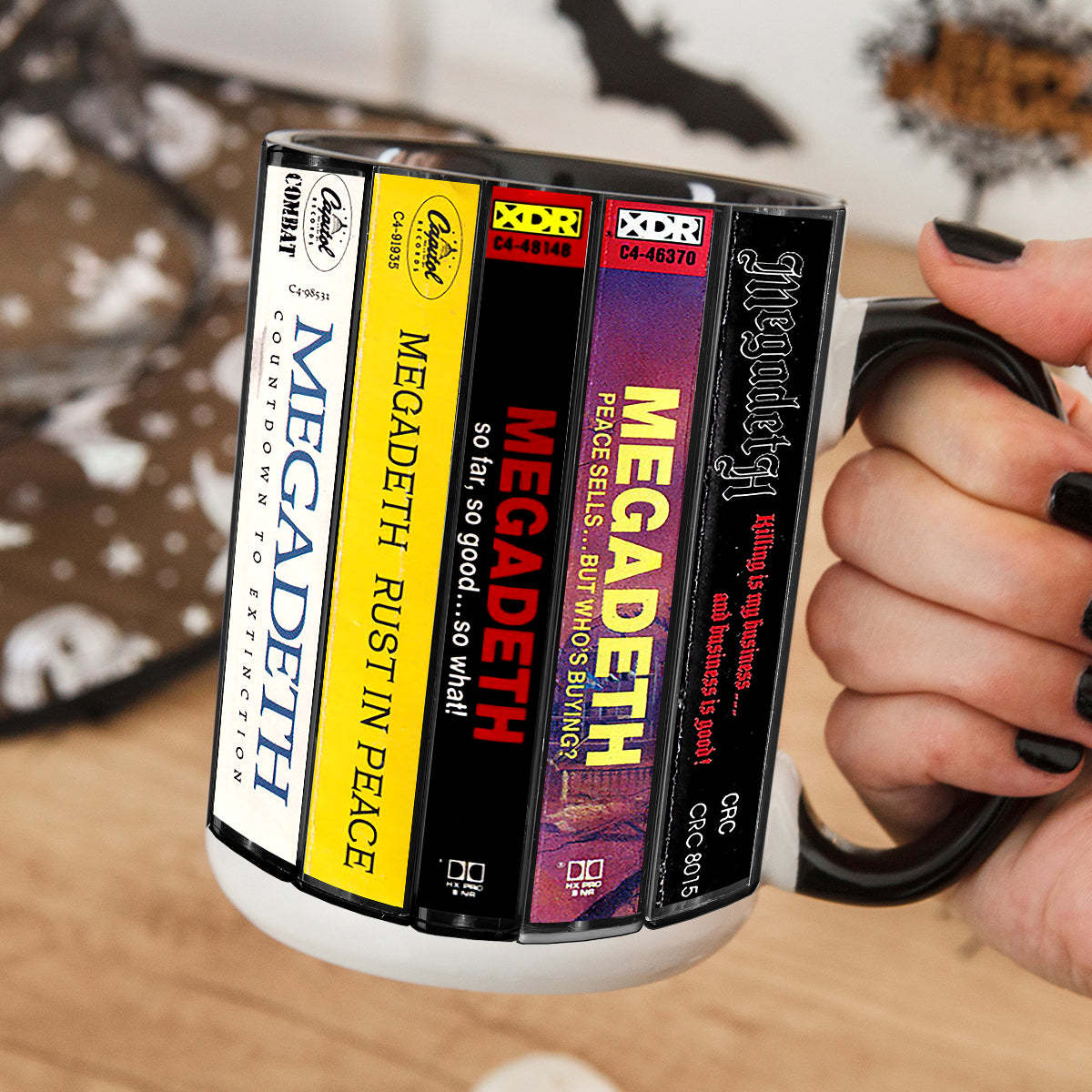 Megadeth Albums Cassette Collection Retro Accent Mug