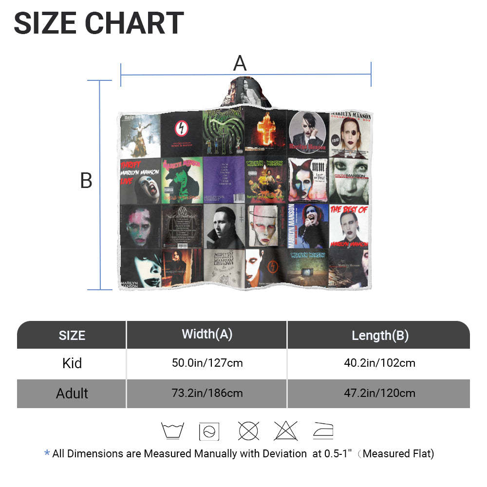 Marilyn Manson Wearable Hooded Blanket – The Shock Rock Album Collection