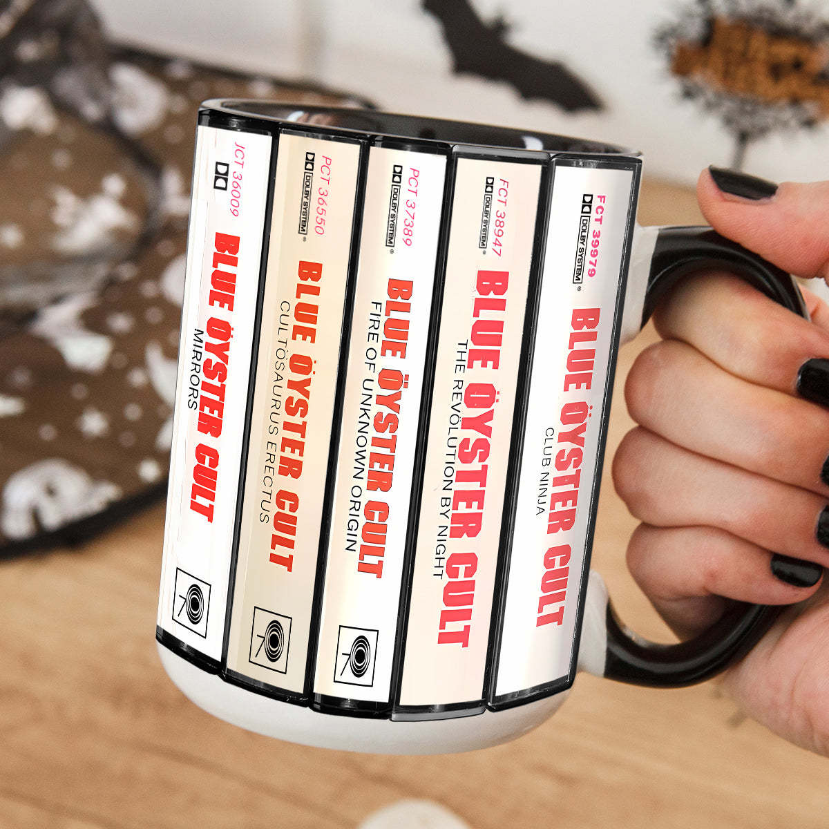 Blue Oyster Cult Albums Cassette Collection Retro Accent Mug