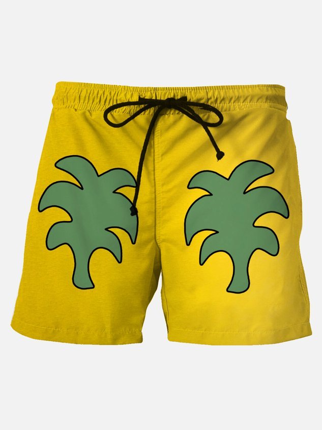 Royaura 50’s Retro Casual Yellow Men's Quick Dry Holiday Pants Fun Coc