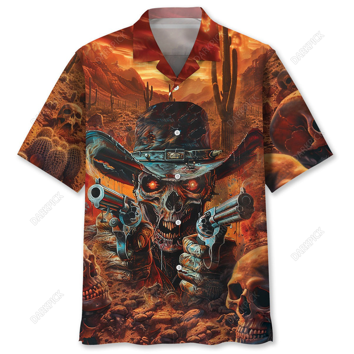 Cowboy Skull Chefiff Hawaiian Shirt