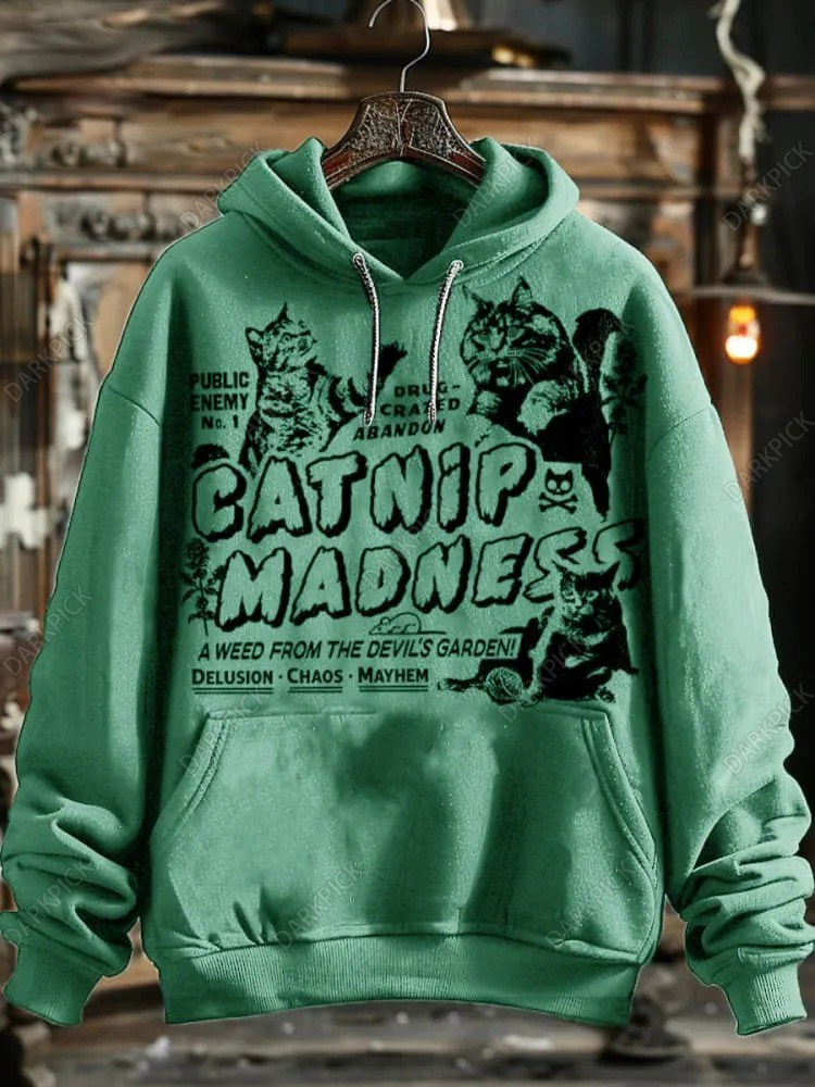 Unisex Classic Funny Cat Print Hoodie