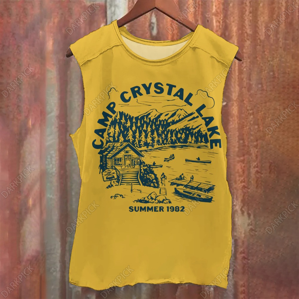 Unisex Casual Camp Crystal Lake Printed Tank Top