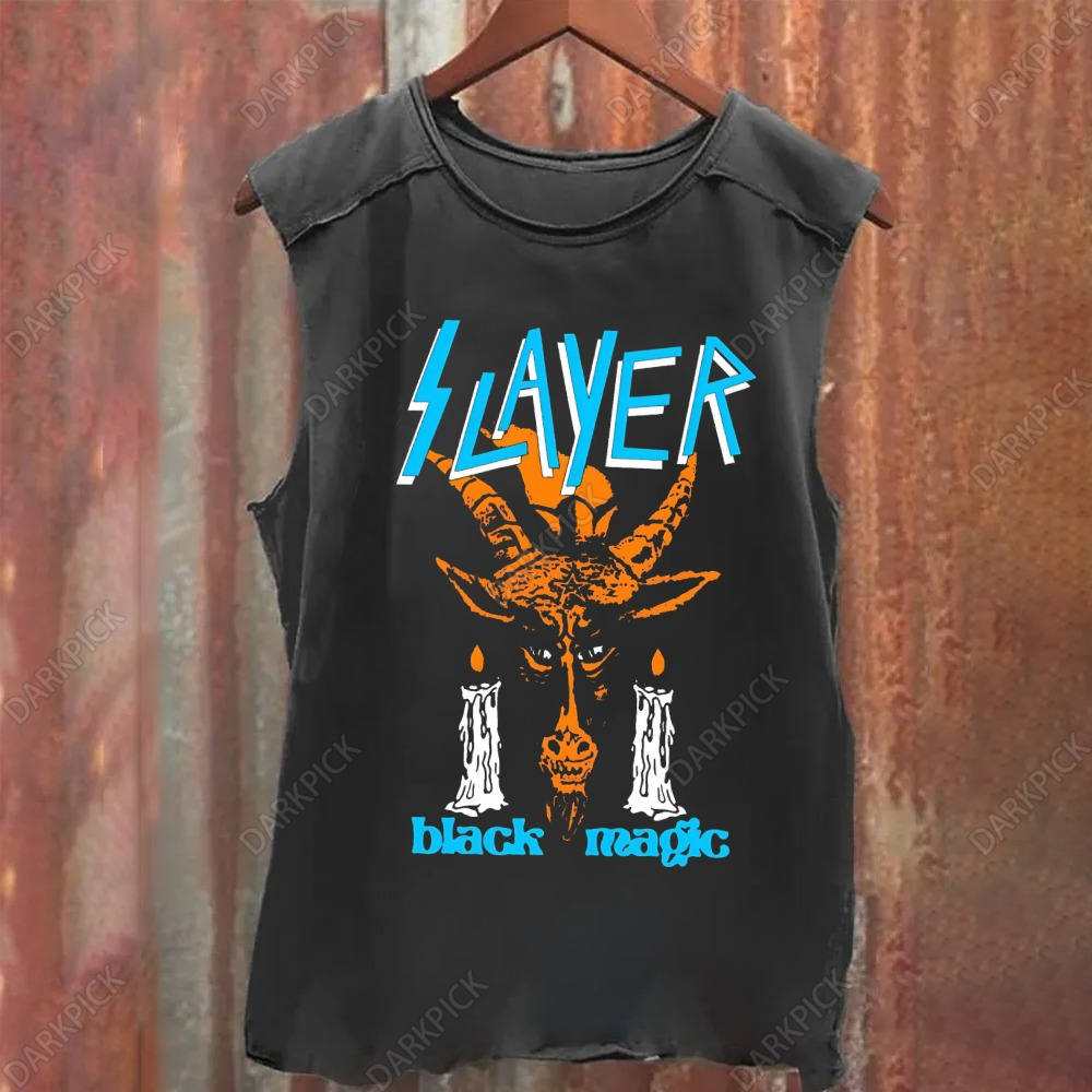 Unisex Vintage Washed Slayer Band Tank Top