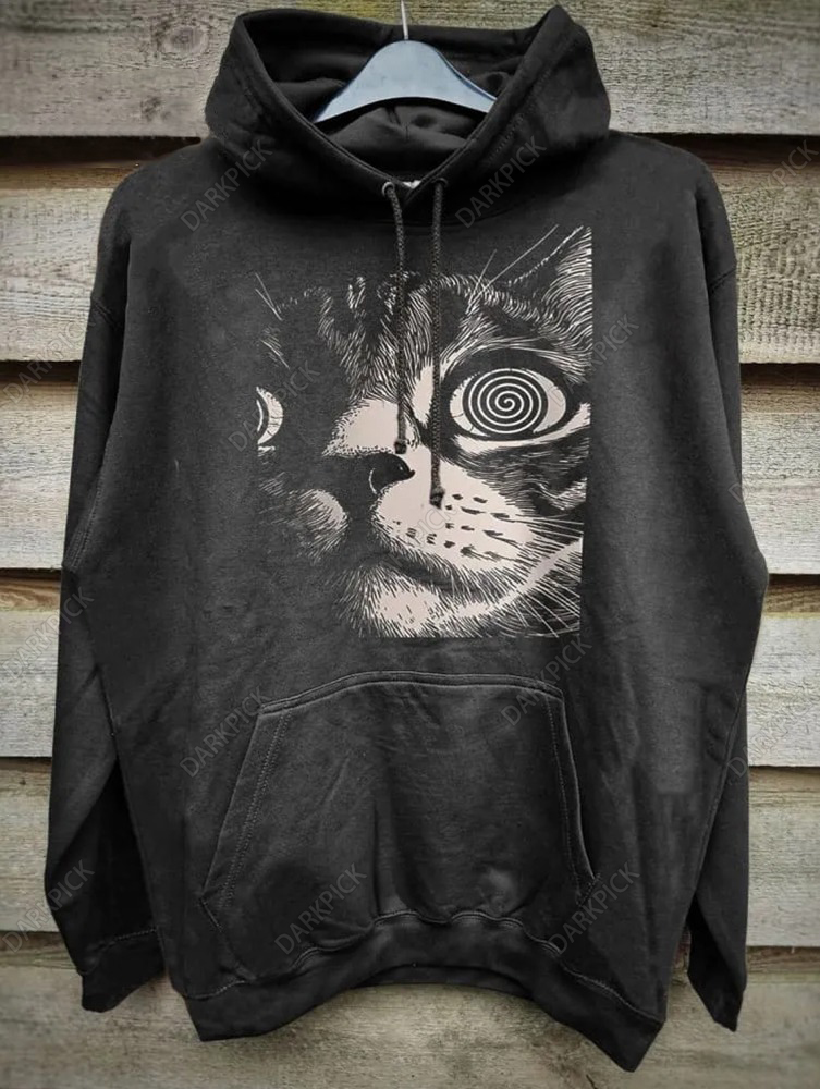 Psychedelic Cat Print Unisex Hoodie Sweatshirt