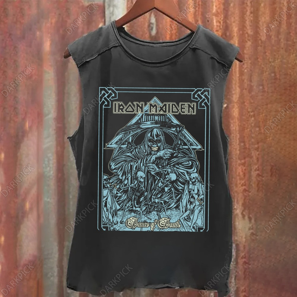 Unisex Vintage Washed Iron Maiden Dance Of Death Tank Top