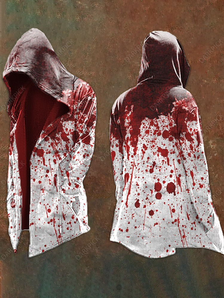 Men's Spooky Halloween Bloodstained Hooded Jacket