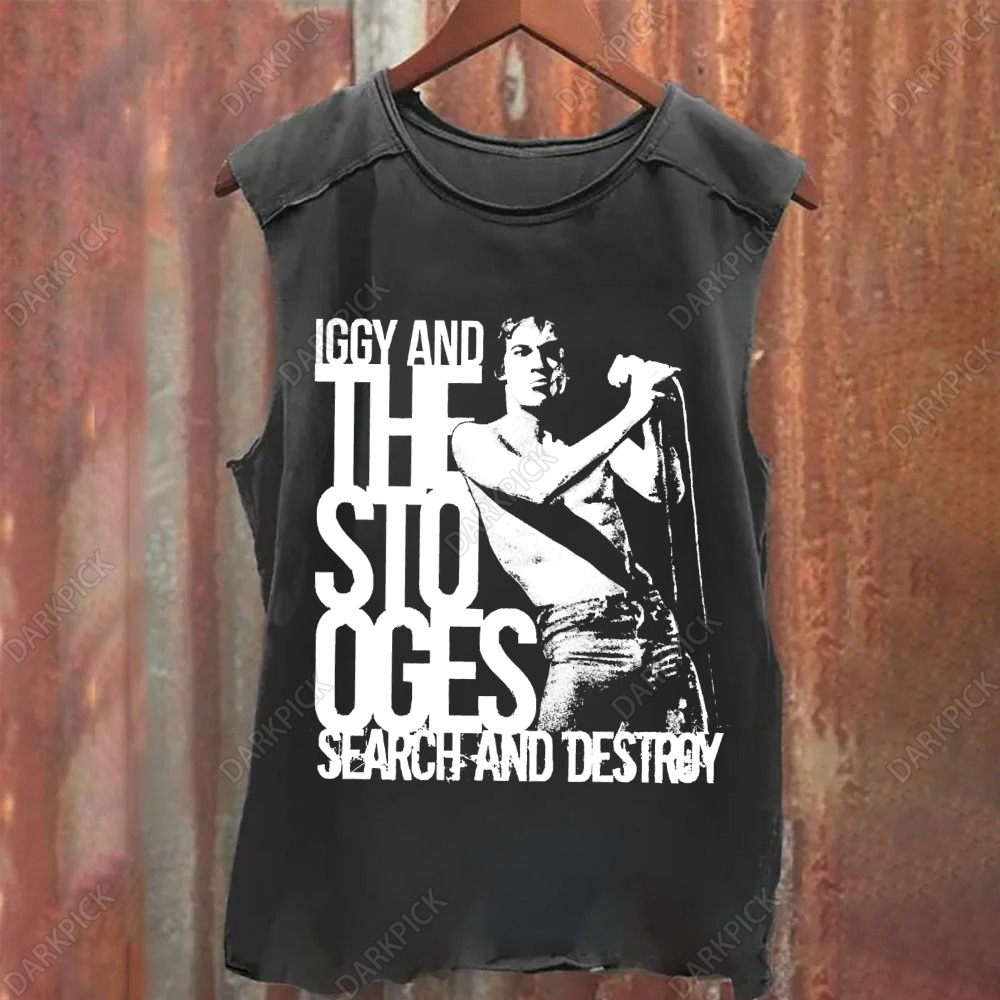 Unisex Vintage Washed Iggy & The Stooges Search And Destroy Tank Top