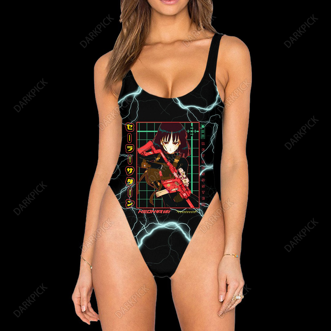 Sailor Saturn High Legged One Piece Swimsuit