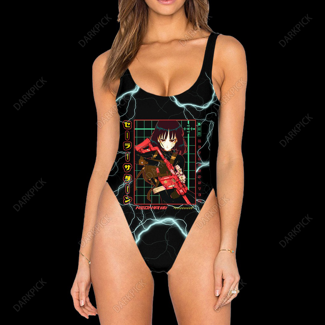 Sailor Saturn High Legged One Piece Swimsuit