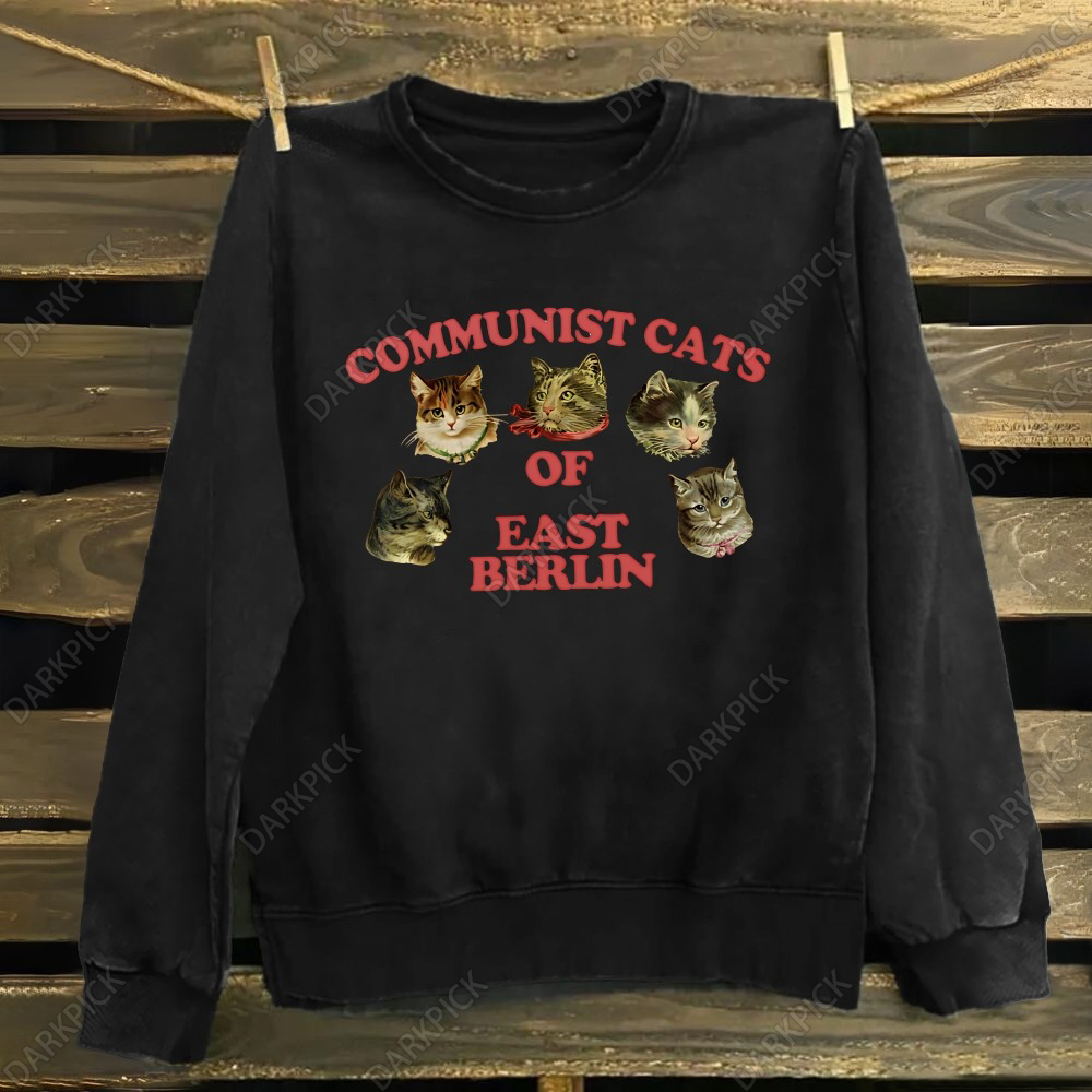 Unisex Cotton Communist Cats Of East Berlin Sweatshirt