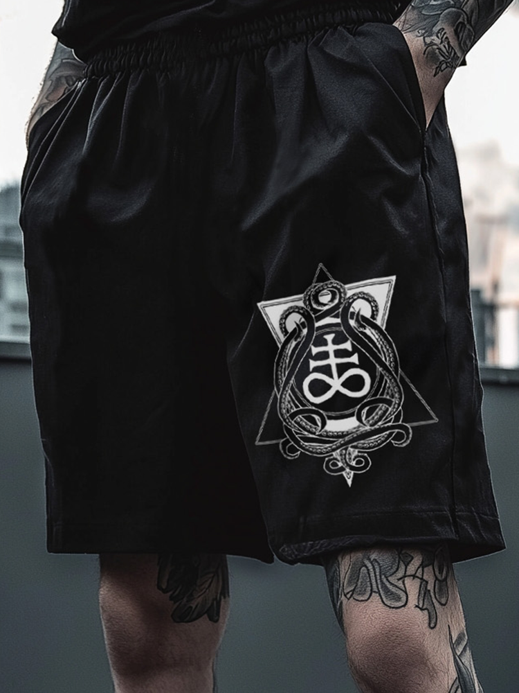 Satanic Skull Devil Totem Cthulhu Dark Printed Shorts