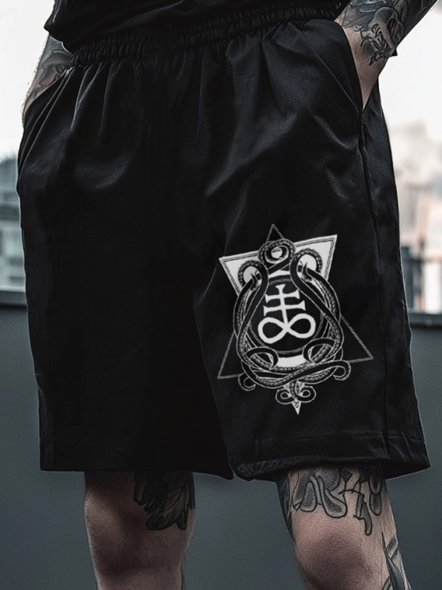 Satanic Skull Devil Totem Cthulhu Dark Printed Shorts