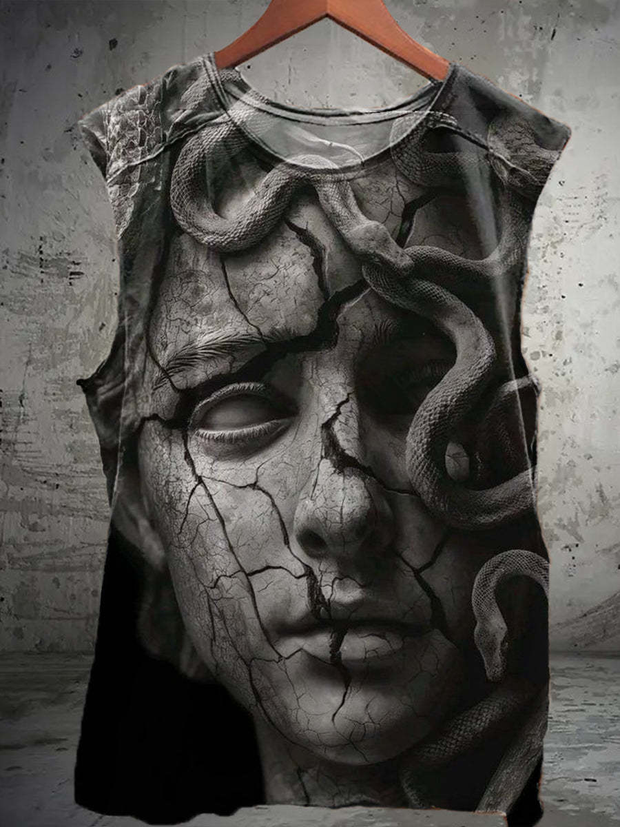 Horror Medusa Illustration Art Print Unisex Classic Tank Top