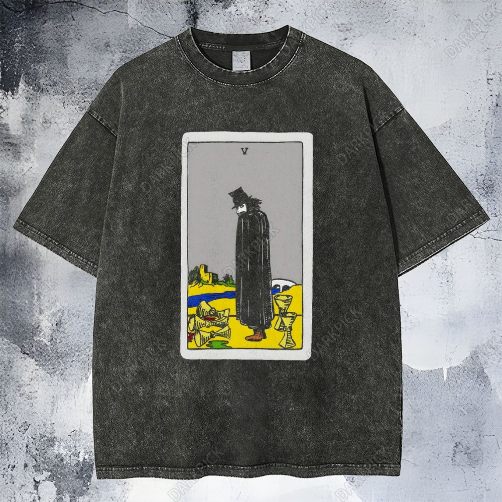 The Babadook horror tarot card   Washed T-Shirt