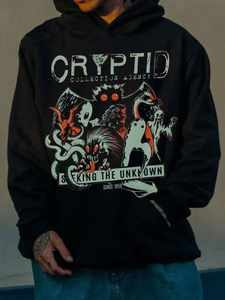 Unisex Cryptid Collections Agency Printing Casual Hoodie Sweatshirt