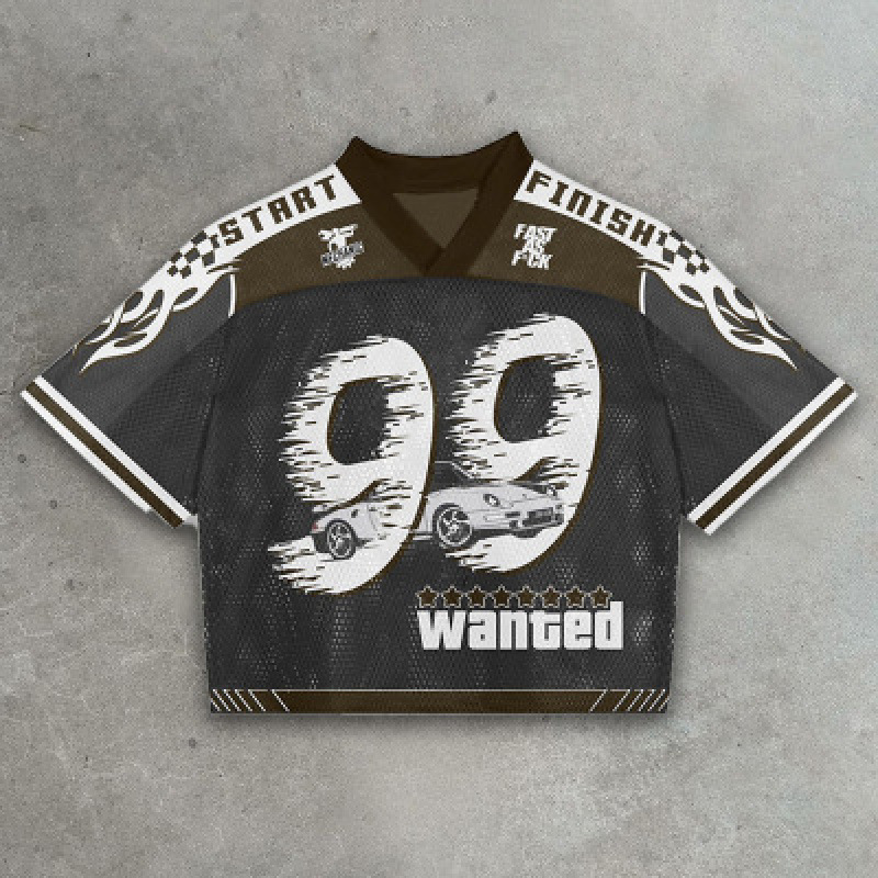 8 stars wanted casual sports jersey