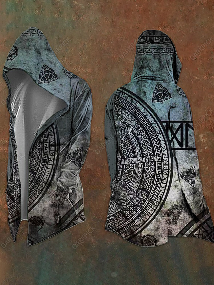 Nordic Life Cycle Pattern Viking Art Men's Hooded Jacket