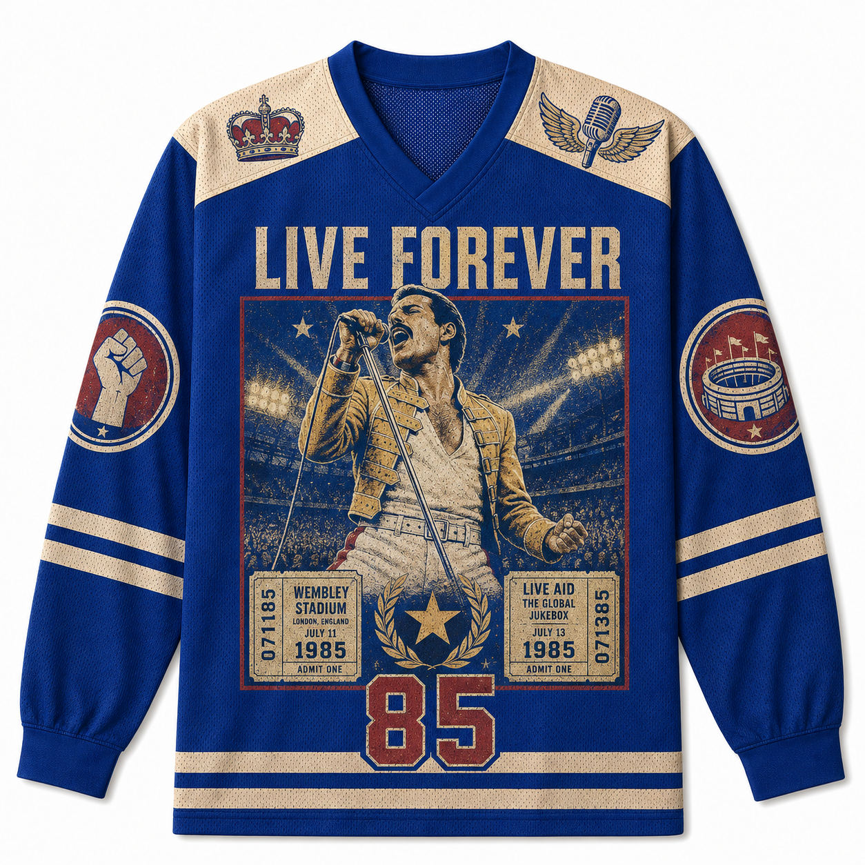 LIVE FOREVER 85 V-Neck Long Sleeve Jersey