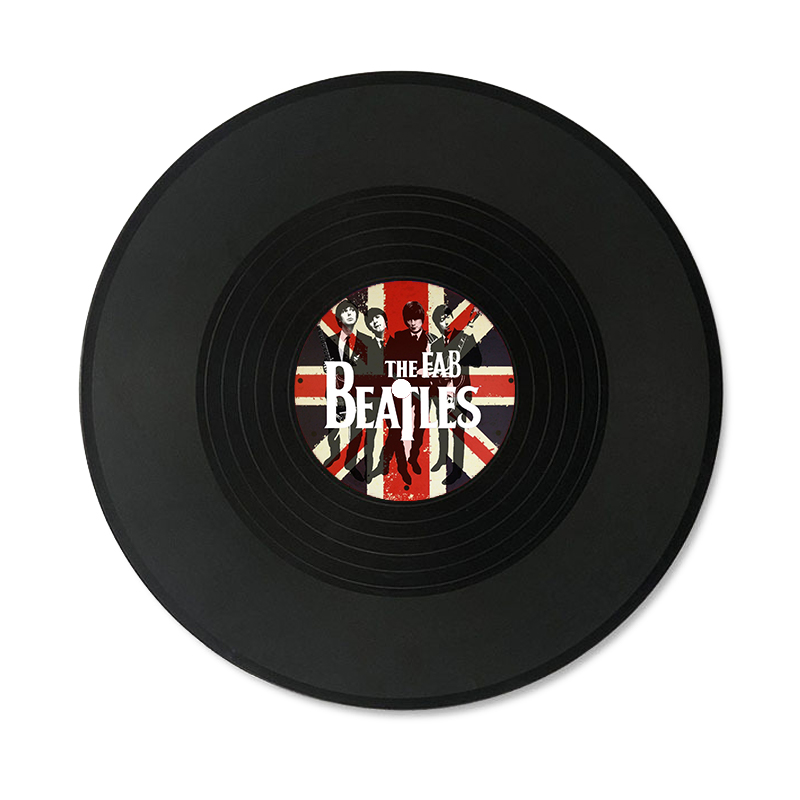 The Beatles Band Simulated Concert Record Vinyl Discs Decorate The Room Walls