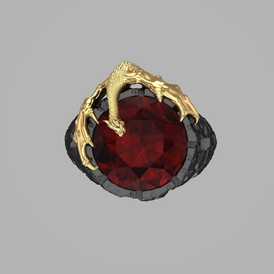 Two Color Ruby Dragon Ring