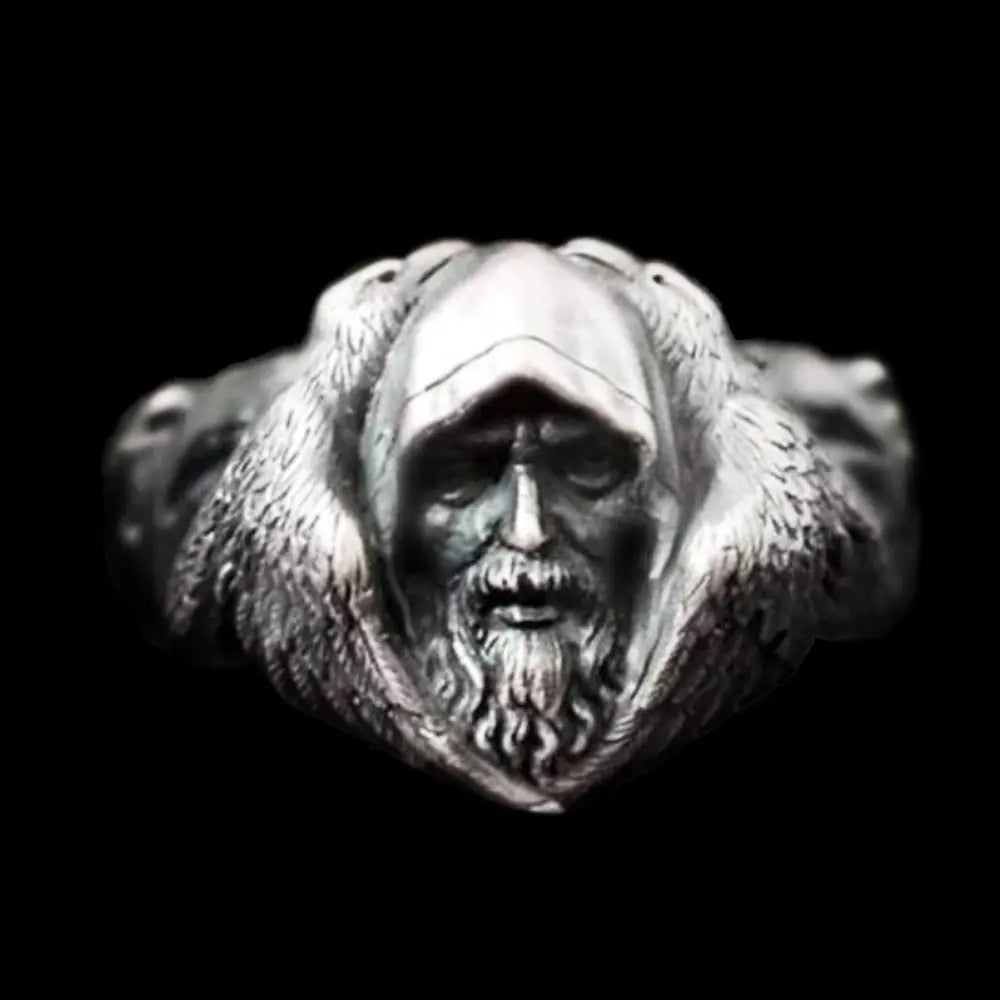 Mythology Odin Raven Wolf Stainless Steel Ring