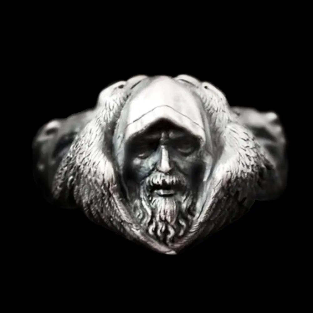 Mythology Odin Raven Wolf Stainless Steel Ring