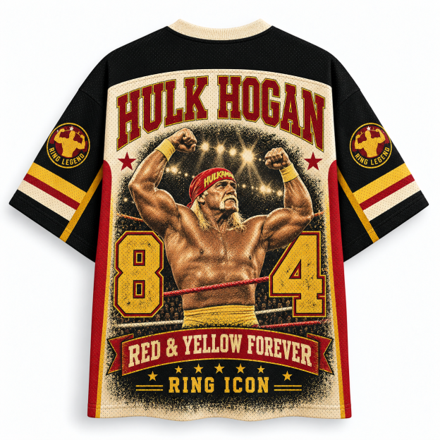 Hulk Hogan Red & Yellow Legend American Wrestling Jersey Shirts