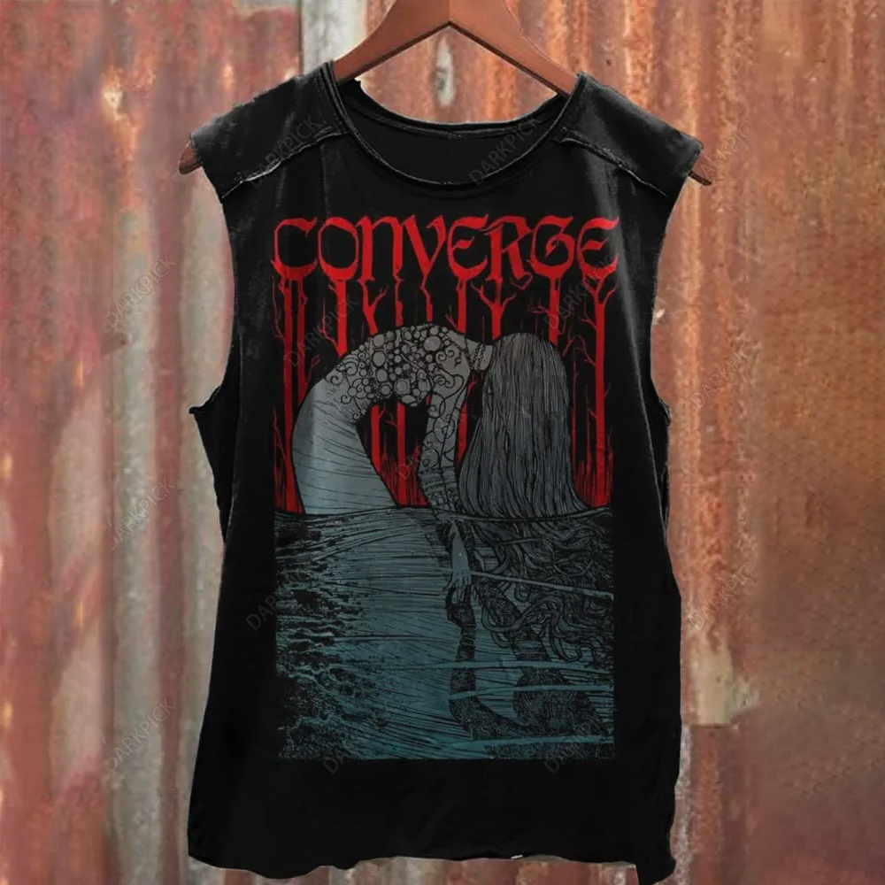 Unisex Retro Converge Print Casual Tank Top