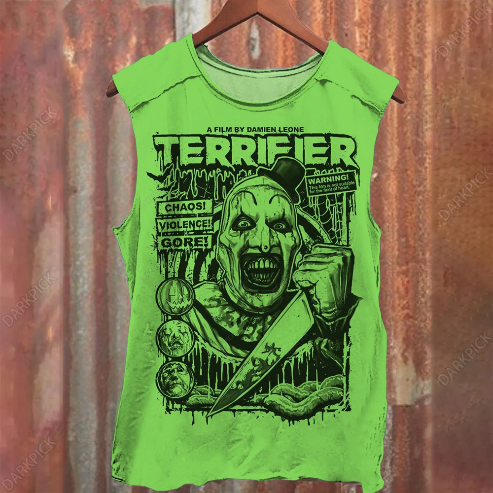 Unisex Vintage Terrifier Print Casual Tank Top